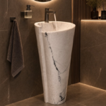 Lavoar freestanding din piatra naturala Marmura Calacatta Lilac 420 x 850 mm