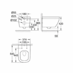 Vas WC suspendat GROHE Euro Ceramic cu capac Soft Close, alb lucios - imagine 6
