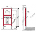 Ramă încorporata TECEprofil pentru montarea lavoarului, H 1120 mm - imagine 5